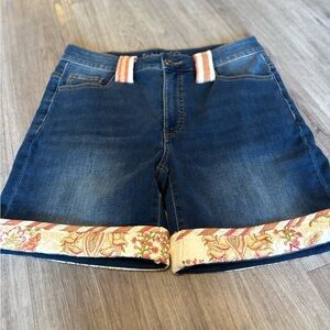Upcycled Parasuco Blue Jean shorts - size 10, quilted add ons 💕 One of a kind!!